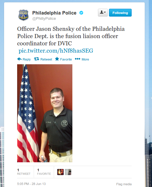 PPD Delaware Valley Fusion Center Liaison Jason Shensky