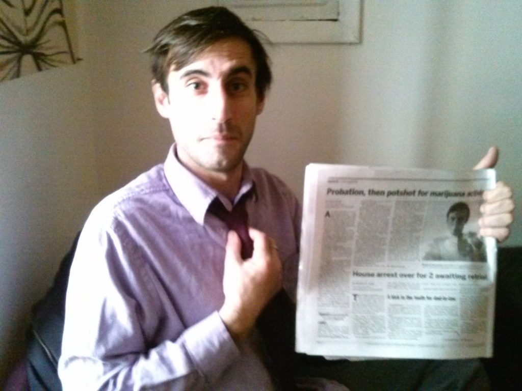 The defendant, who occasionally wears a tie outside of court.