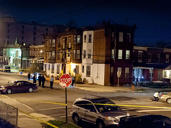 Scene of police involved shooting in West Philadelphia. Photo: Joe Kaczmarek