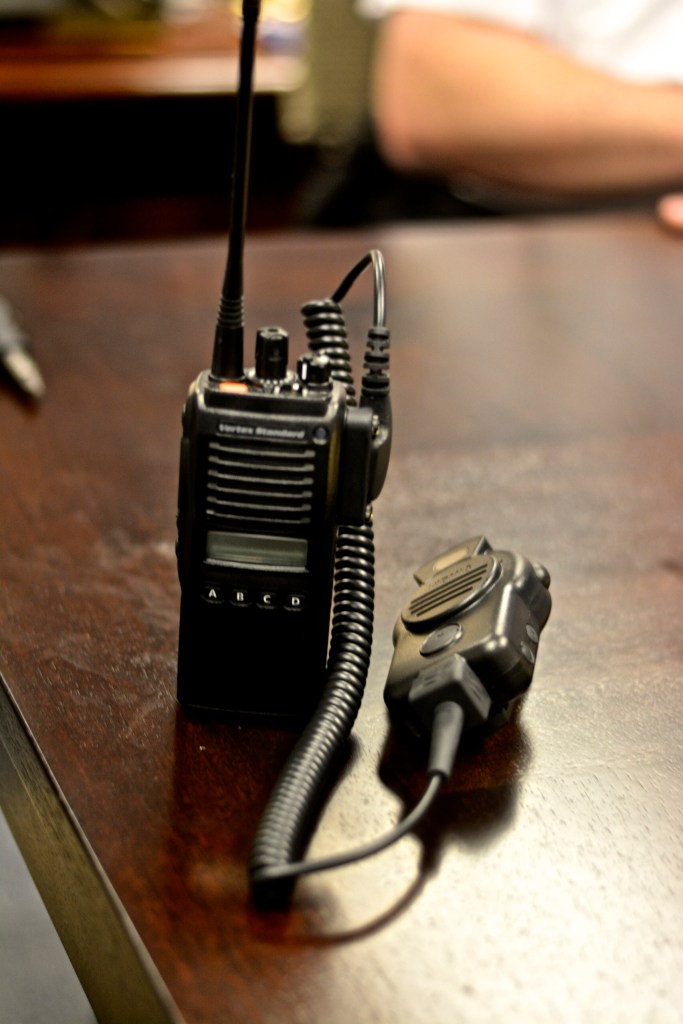 The new body-worn camera and attached walkie-talkie. Photo by Joshua Albert