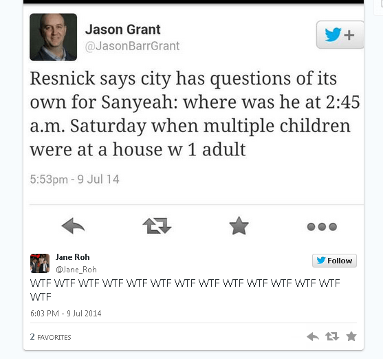 Council President Darrell Clark's Communication Director Jane Roh reacts on twitter to comments from Public Safety Director Michael Resnick, from Joanne Michele's Storify "It's Always Daddist in Philadelphia"