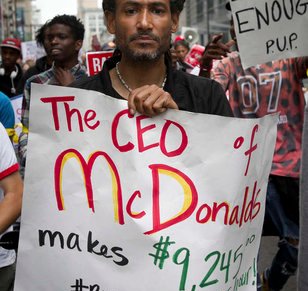 Fast-food-worker civil disobedience?