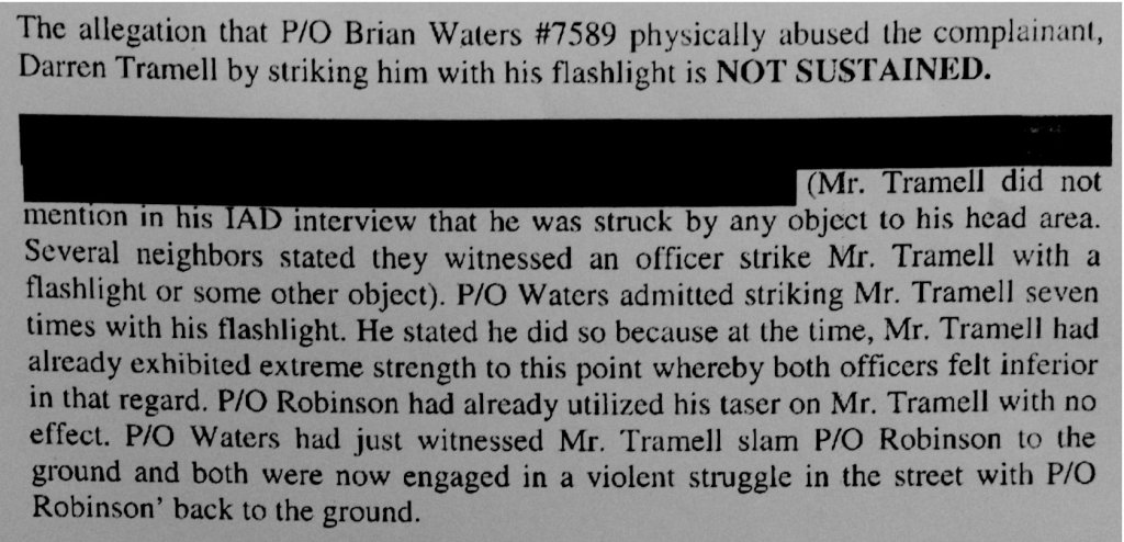 The physical abuse complaint against Waters was not sustained based on his and his partner's statements alone.