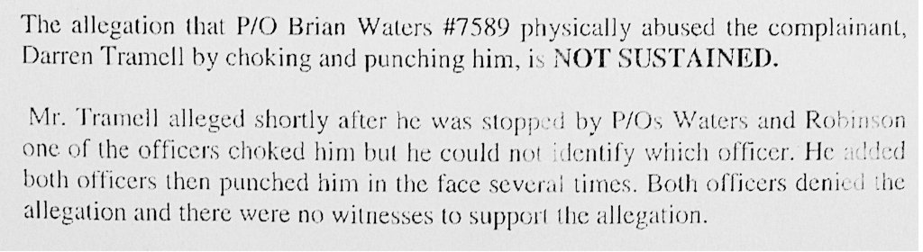 Tramell could not identify which officer was choking him