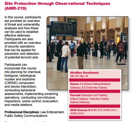 Source: NCBRT course brochure.