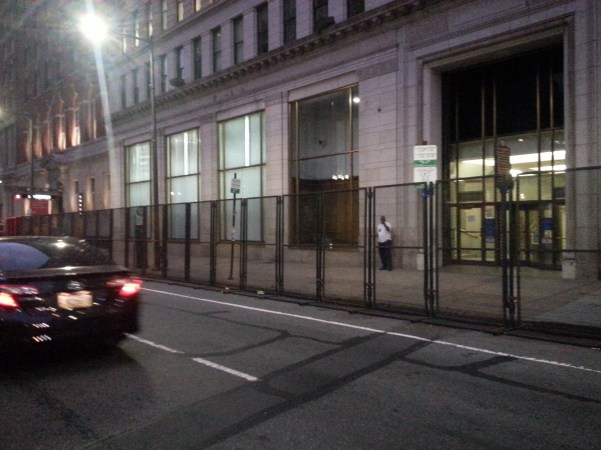 Fencing used during the Pope's 2015 visit. Photo by Dustin Slaughter.