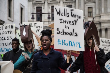 In Photos: Protest Targets Wells Fargo Over Pipeline, Philly Schools, and Trump&nbsp;Ties