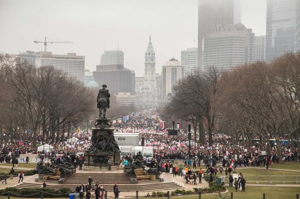 The Women's March on Philadelphia drew over 50,000 people to the Parkway on Saturday. Photo: Kristi Petrillo/The Declaration